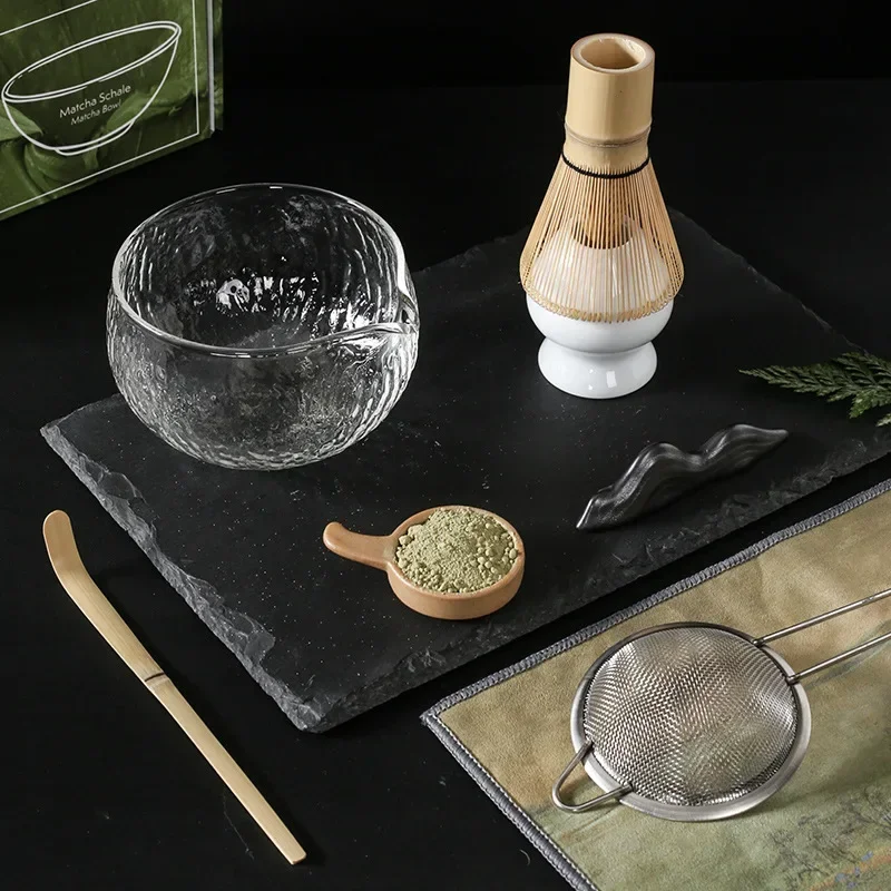 Handmade Matcha Whisk Set Accs Matcha Whisk Holder Bowl for Kitchen