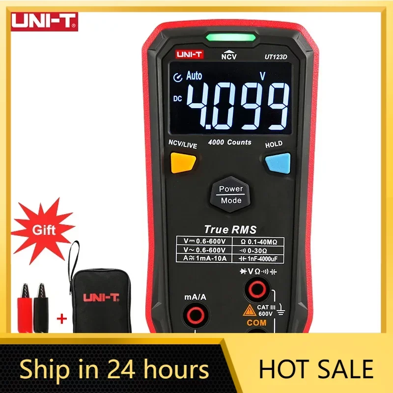 

UNI-T Digital Smart Multimeter UT123D True RMS EBTN Display DC AC Voltage Current Tester Capacitance Meter Measuring Instruments