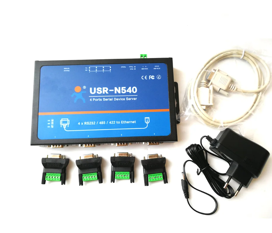 USR-N540 4포트 RS232 RS485 RS422-이더넷 RJ45 Modbus RTU 게이트웨이 직렬 장치 서버(SSL/TSL MQTT 포함)