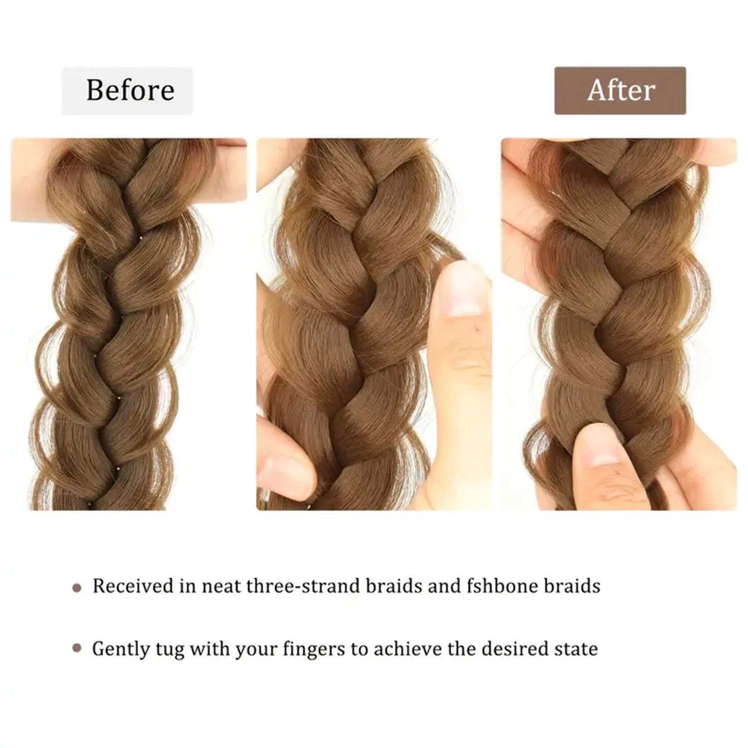 Braided Elastic Band Headband - Stylish Black Brown Hair Accessory