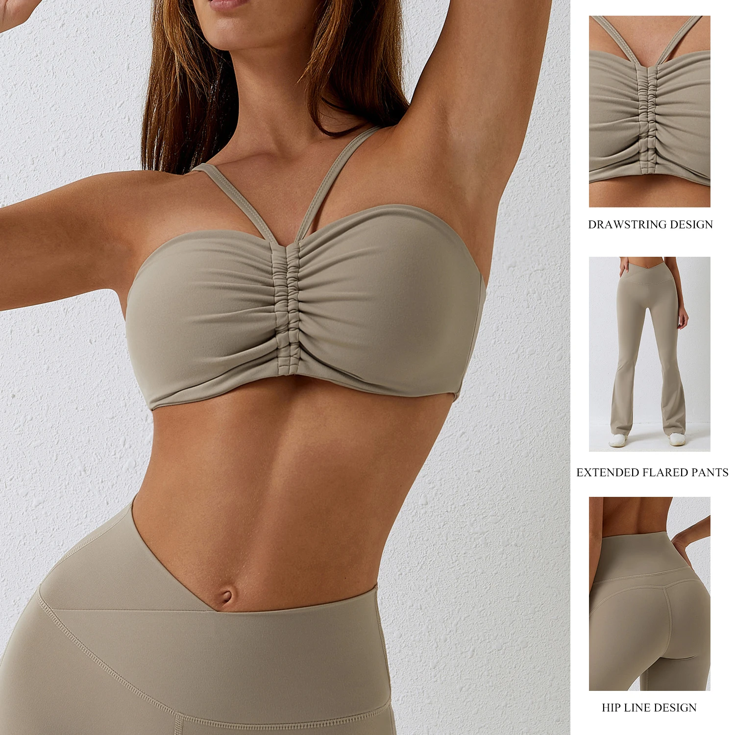 

Women Summer Yoga Suit Set Gym Fitness Outdoor Running Training Quick Drying Beauty Back Yoga Sportwear Bra Set