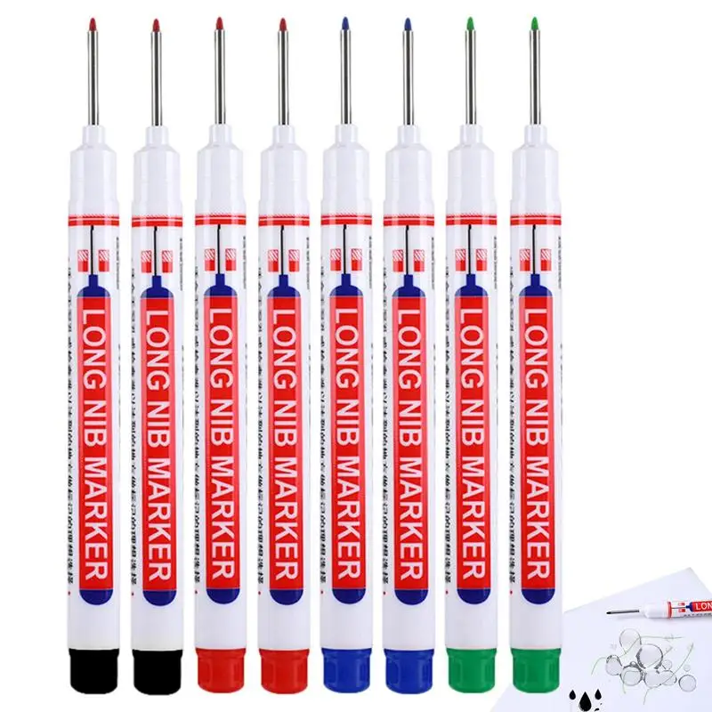 

Маркер для глубоких отверстий с длинной головкой, 8 шт., Водонепроницаемый Многофункциональный маркер для глубоких отверстий для дрели для художников и начинающих