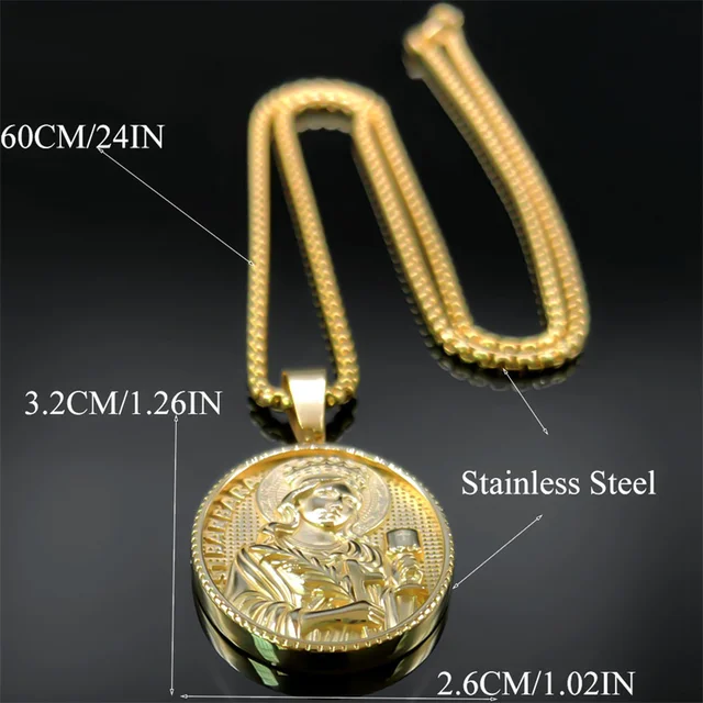 Saintbaral-男性と女性のためのステンレス鋼のメダリオン