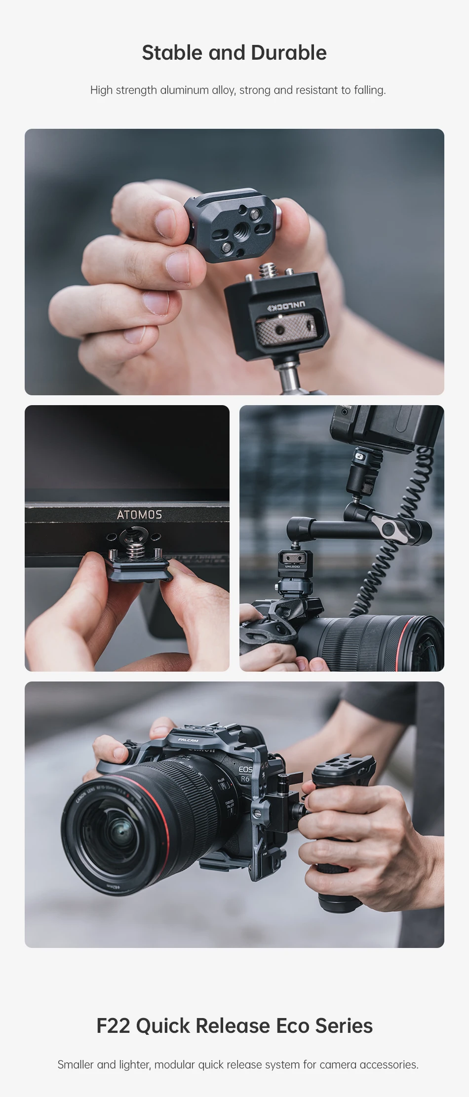 FALCAM F22 Quick Release System with 1/4 Screw to F22 Base Mount NATO Mount DSLR