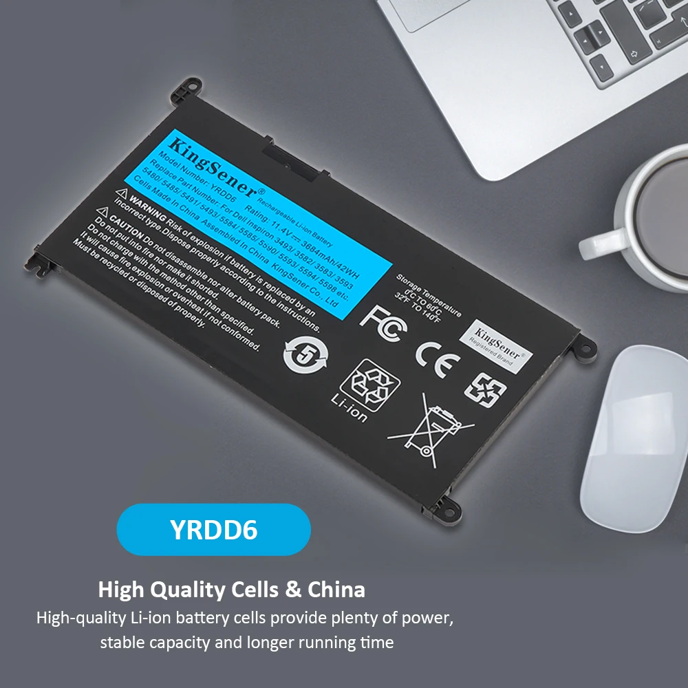 Kingsener Yrdd6 Bateria para Dell Inspiron 5482 5480 5481 5485 5491 5591 5593 3583 3310 2-em1 3493 3582 3593 3793 5584 5493 558 - Imagem 4