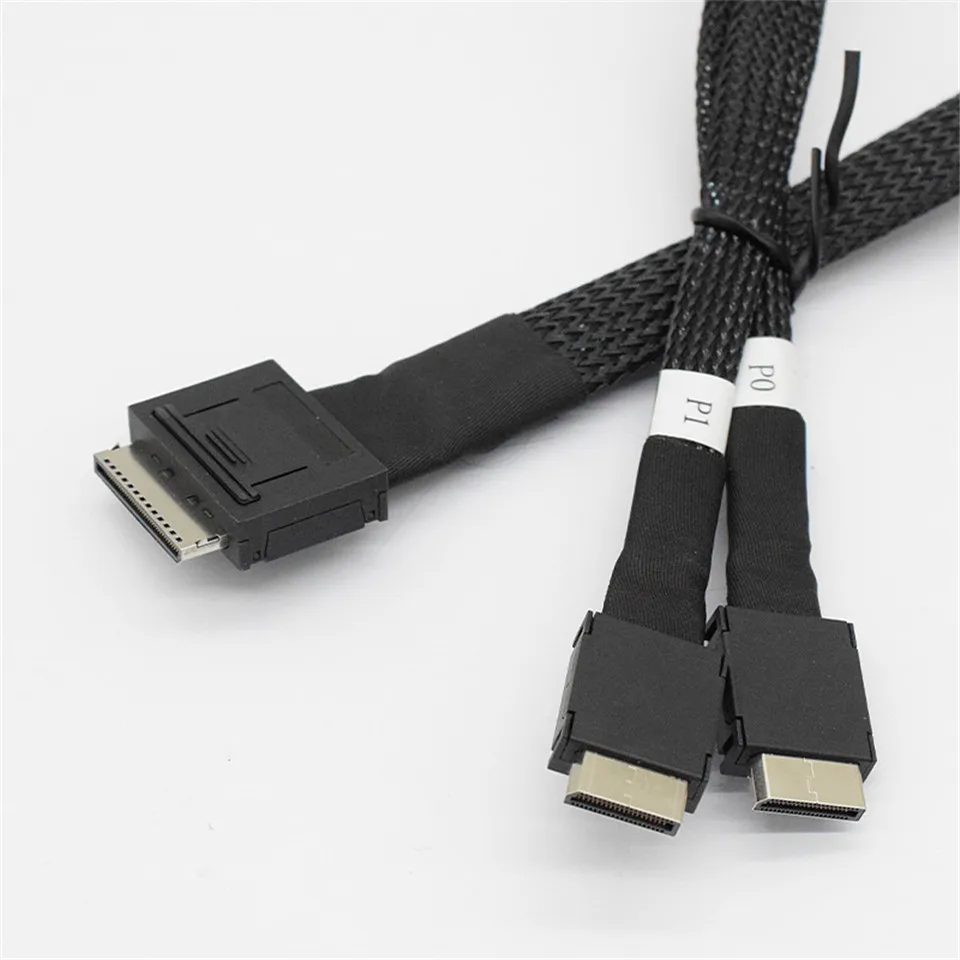 Oculink-cabo de Dados Ativo Pcie Pci-express Sff8611 8x 8-lane para Dual Sff9611 Oculink 4x Ssd 50cm - Imagem 3