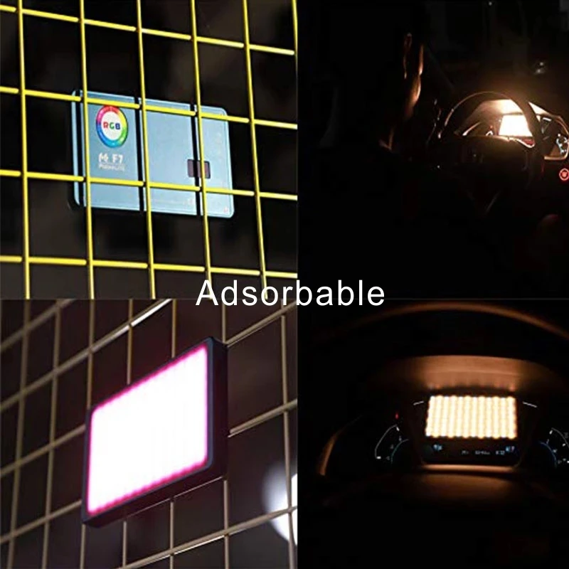 Falcon Eyes F7 미니 포켓 RGB LED 조명, 비디오, 스튜디오, 유튜브, 브이로그 사진 조명, 필 램프, 휴대용 카메라, 12W