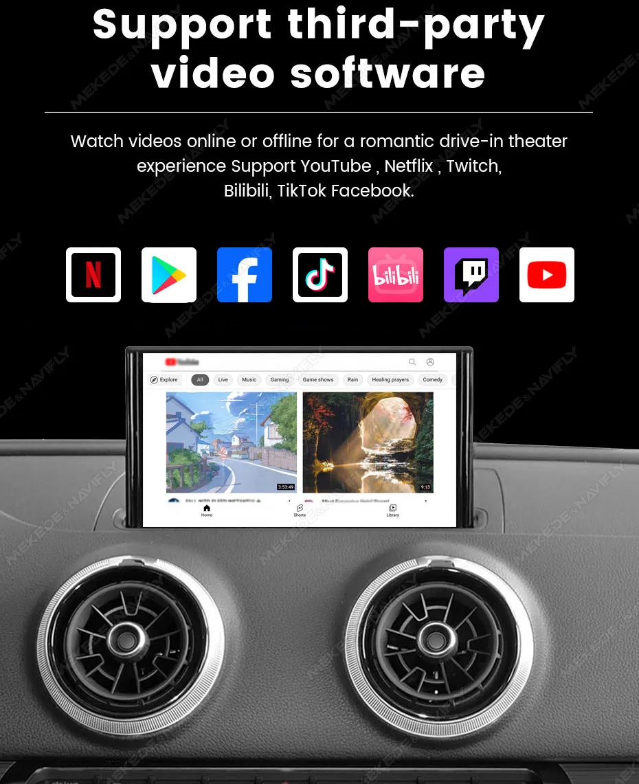 MEKEDE Wireless Carplay Android Auto Decoder Box für Audi A3 S3 A4 A4L A5 Q2L Q5L Q7 MIB System BT5.0 WIFI Videoplayer DSP GPS – Detail 13
