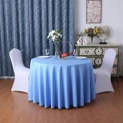 Elegant Dark Green Round Tablecloth - Polyester European Style for Weddings, Parties, and Special Occasions (SKY BLUE)
