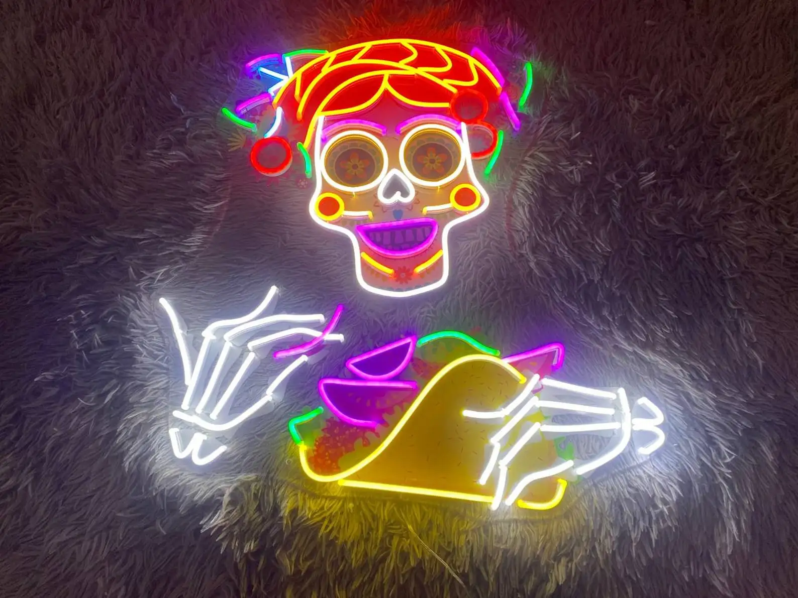 

Skull Neon Sign for Halloween Eve Party Game Room Wall Decor Skeleton LED Light Custom Neon Signs Halloween Decoration Accessory
