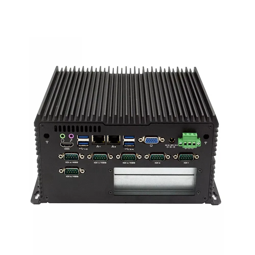 

Мини-ПК IPC, промышленный Безвентиляторный Компьютер i7 7500U i5 7200U 2 * LAN 8 * USB RS232/422/485 COM GPIO PCI Windows Linux неттоп