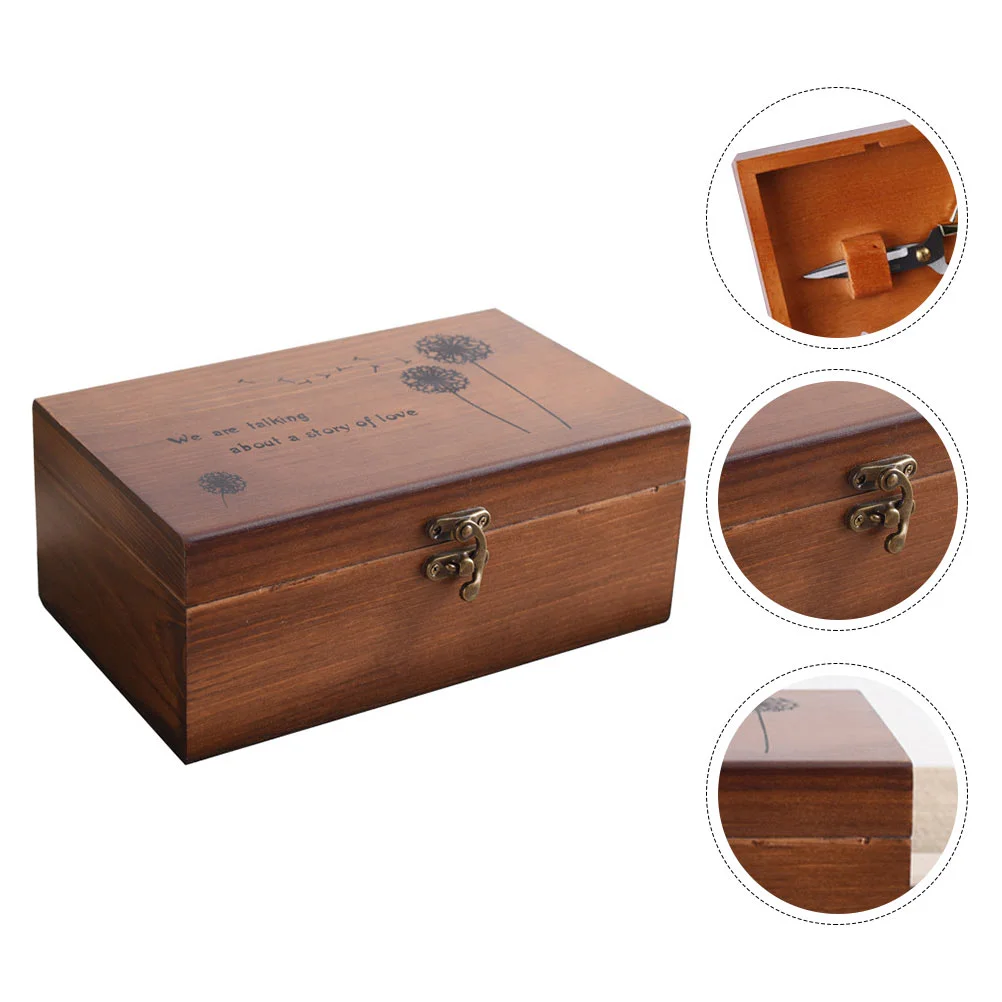 

Solid Wood Sewing Box Home Sundries Container Jewelry Boxes Wooden Natural Pine