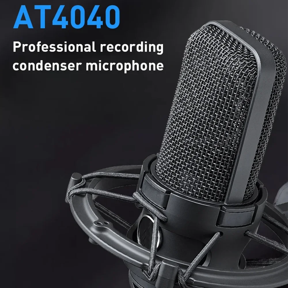 Hot Sale AT4040 Professional Large Diaphragm Condenser Voice Over High Sensitivity Microphone for Studio Recording Podcasting