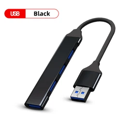 Premium USB Type C Multi-Port Hub Splitter Adapter (USB Black)