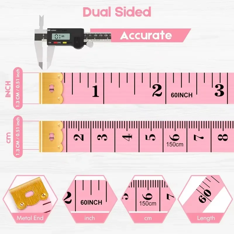 Sewing Tailor Tape Body Measuring Measure Soft Ruler Dressmaking Double-sided Scale 60 Inch