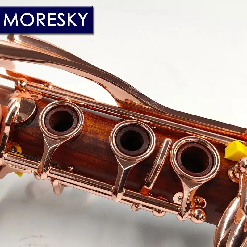 MORESKY Professional Clarinet Rosewood Bb /Rose Gold-Plated Key Klarnet M16