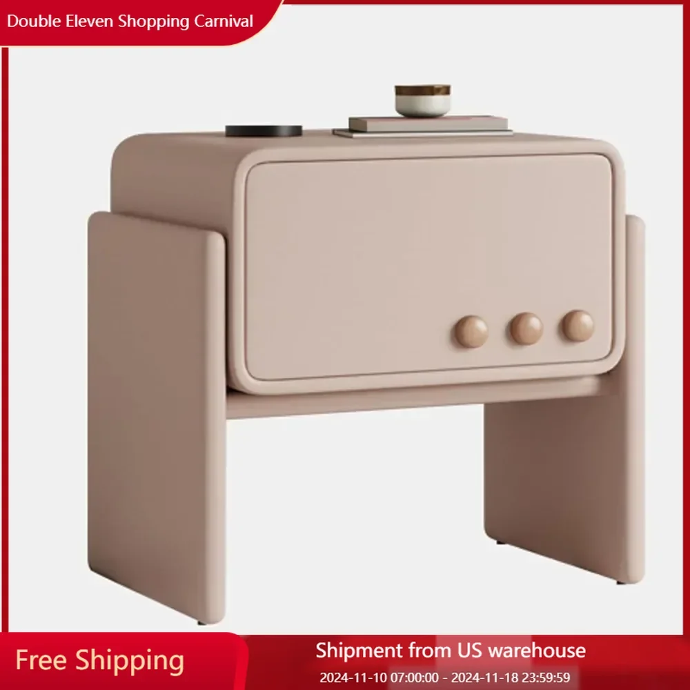 Children's bedside table, bedside table, small space, university dormitory, living room, wooden (pink), table