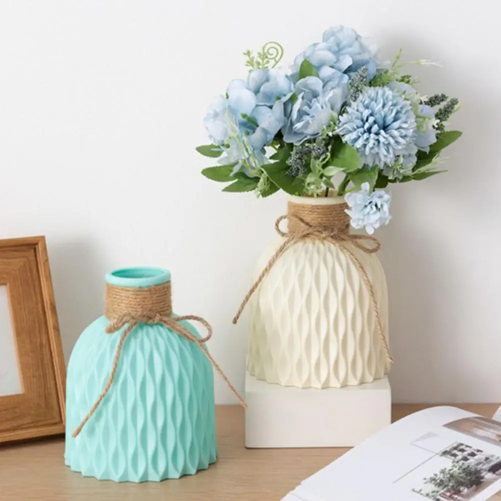 Modern Flower Vase White Pink Plastic Vase Flower Pot Basket Nordic Home Living Room Decoration Ornament Flower Arrangement 3