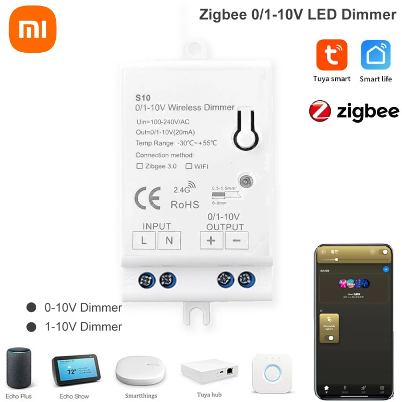 

Регулятор яркости Xiaomi ZIGBEE 3,0, 1-10 В, работает с Alexa Google home