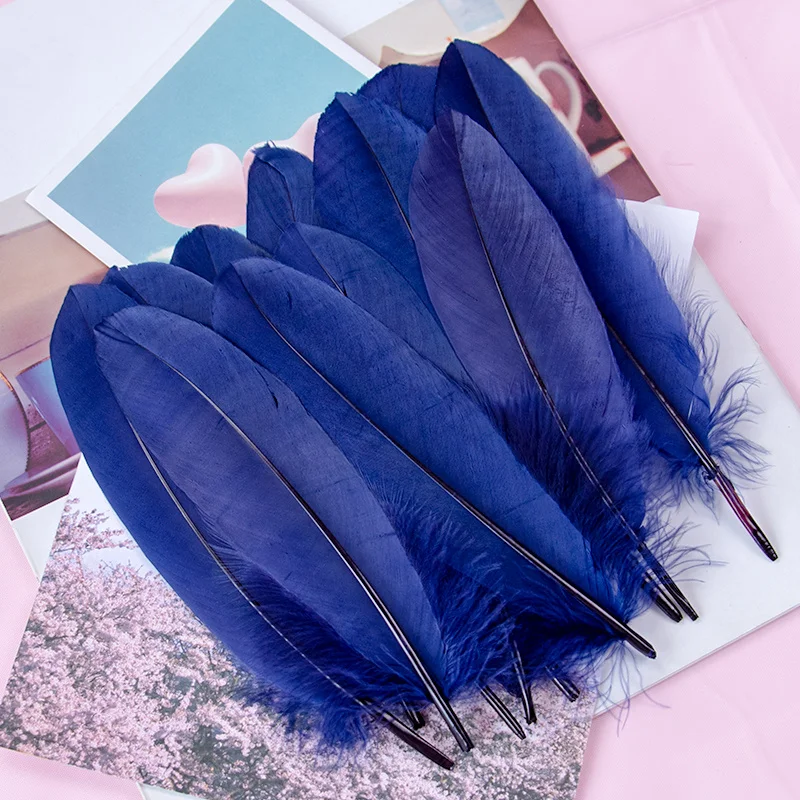thumbnail image 1 of 50-200 piezas de plumas de ganso negras naturales de 15-20 cm para decoración de bodas, fiestas, carnavales, fabricación de joyas, manualidades para vestidos, 1 of 5