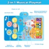 80x50cm Cartoon Musical Piano Mat Floor Play Mat For Kids Educational Toys Jazz Drum Toys with 6 Instruments Sounds Music Toys 3