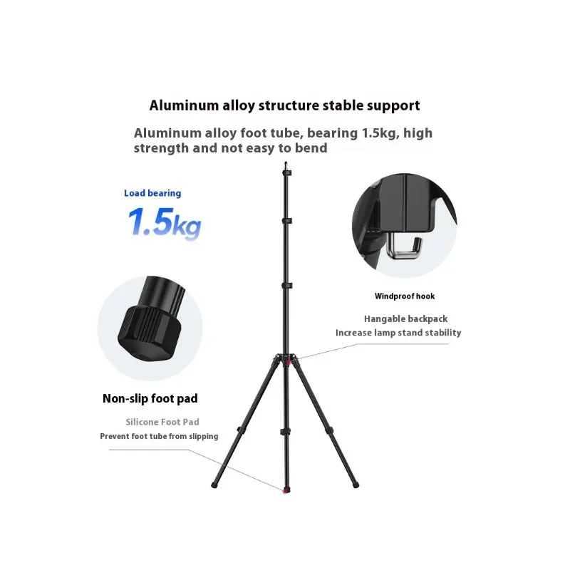 Ulanzi TT43 Light Stand 1.9M Aluminum Alloy Reversible Leg Tripod LED Light Projector Flash Softbox Max Load 1.5KG Gifts