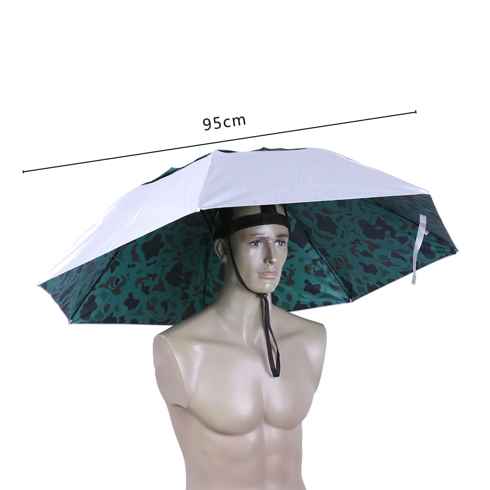 Foldable Outdoor Sunshade Umbrella Hat for Fishing, Hiking, and Golf