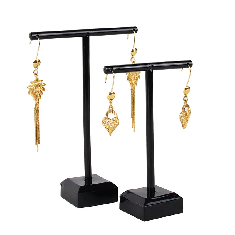2 Pcs/Set Earrings Shelf Jewelry Display Rack T Shape Stand Show Charms Universal Professional Showcase 
