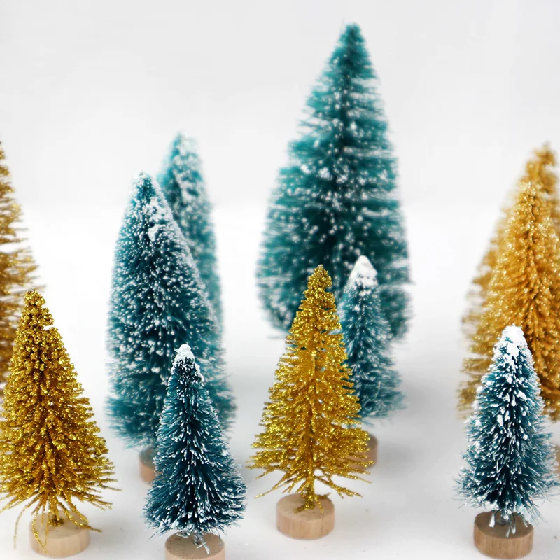 Mini Christmas Tree 8Pcs 50-125mm Mixed Size Small Pine Tree Desktop for Home New Year Xmas Party Table Decoration Navidad mini christmas tree