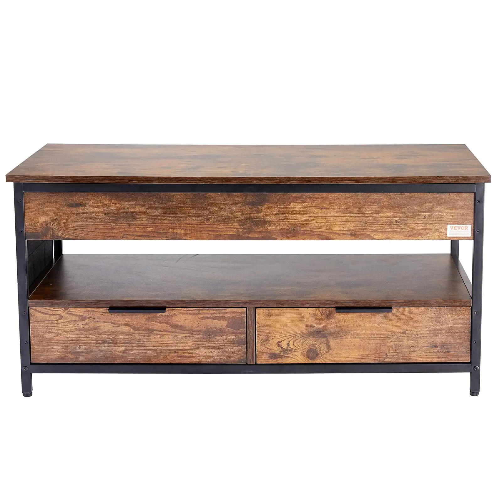 Lift Top Coffee Table - 39.4" Rectangle Coffee Table with Light & USB, Brown 3