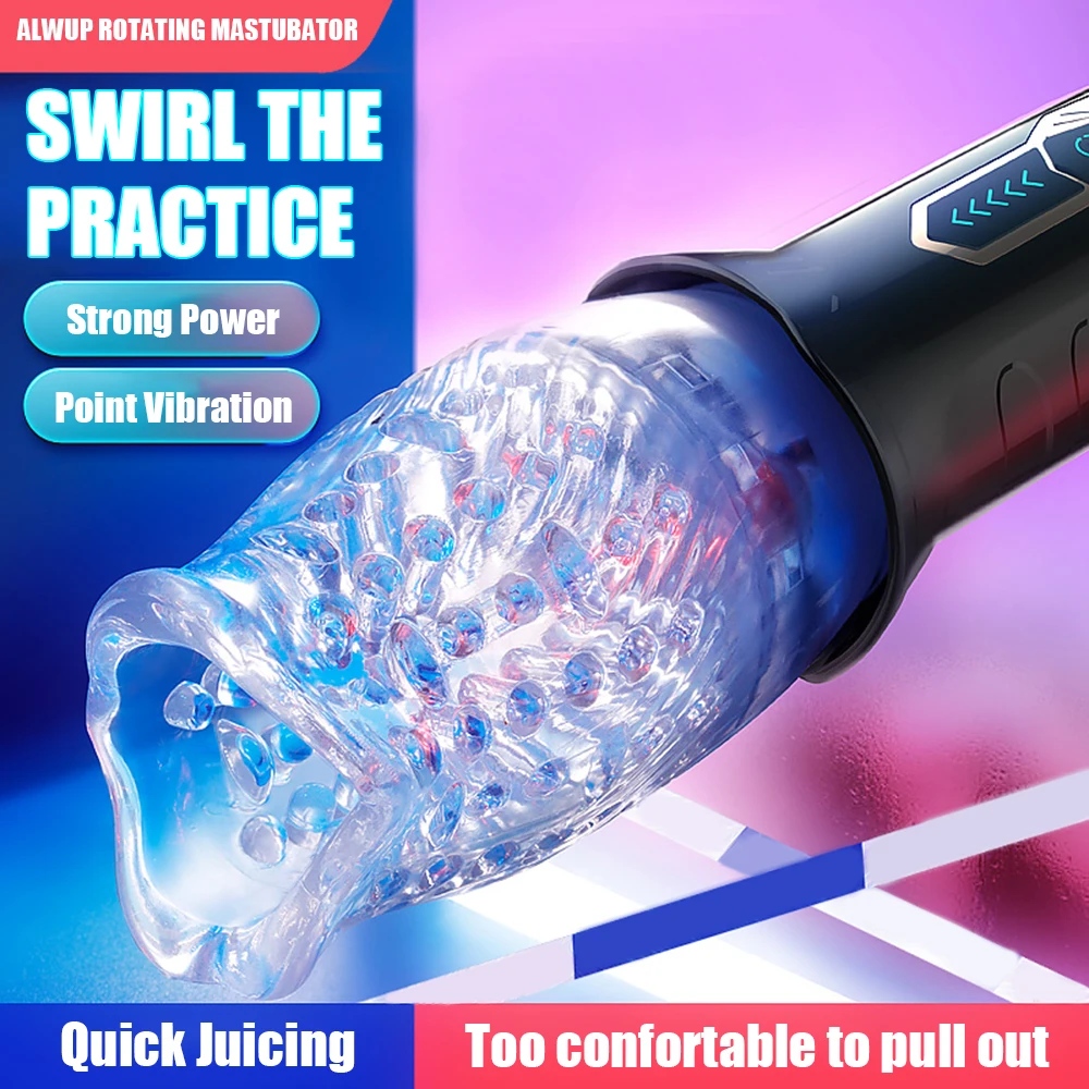 Rotéierend vibréierend echt Oral Trainer Massage männlech Masturbator Glans Vibrator Sexspillsaach fir Männer_voghion.com