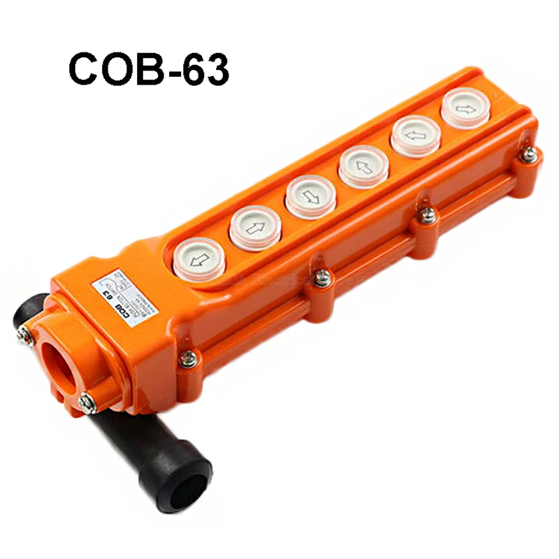 

1Pcs COB-63 Rainproof Crane Control Push Button Switch for Hoist Pendant Controller 250V 5A Orange Red