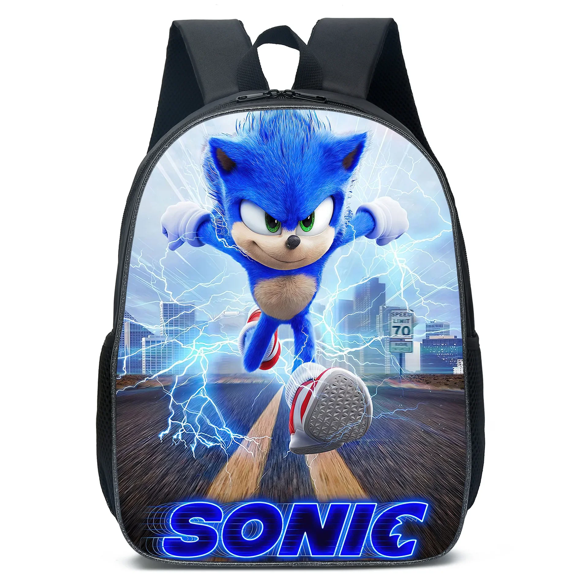 Sonic Cartoon Animation Kids' School Backpack – Primary & Secondary Bag sonic super fast