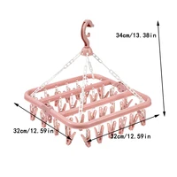 32 Clips Folding Clothes Dryer Hanger Windproof Socks Underwear Drying Rack Household Children Adults Storage Laundry Rack 2