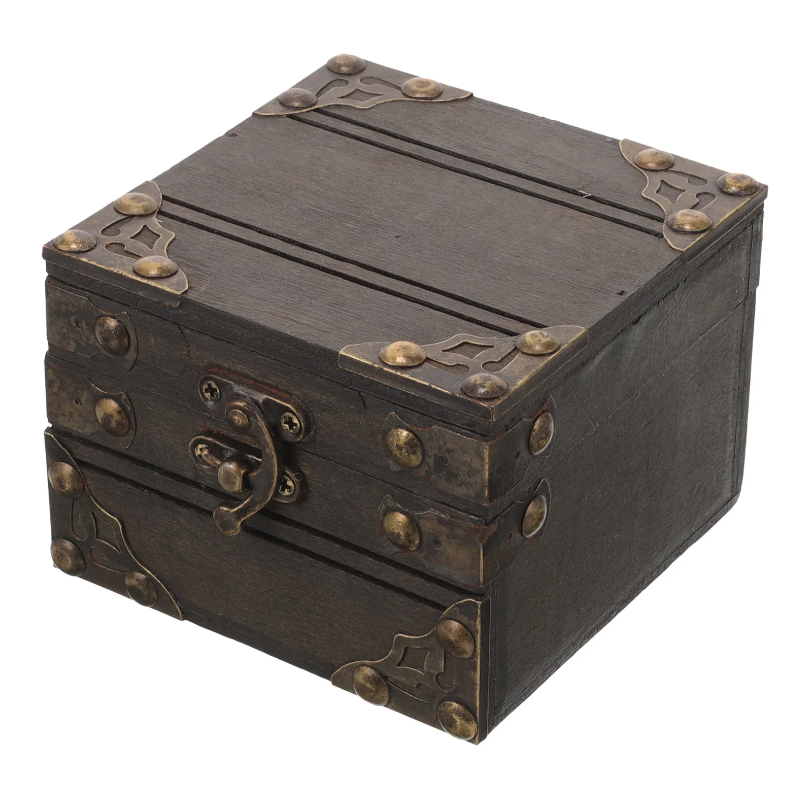 

Vintage Storage Box Earring Case Sundries Jewelry Boxes Piggy Bank Wood Wooden Child for Kids