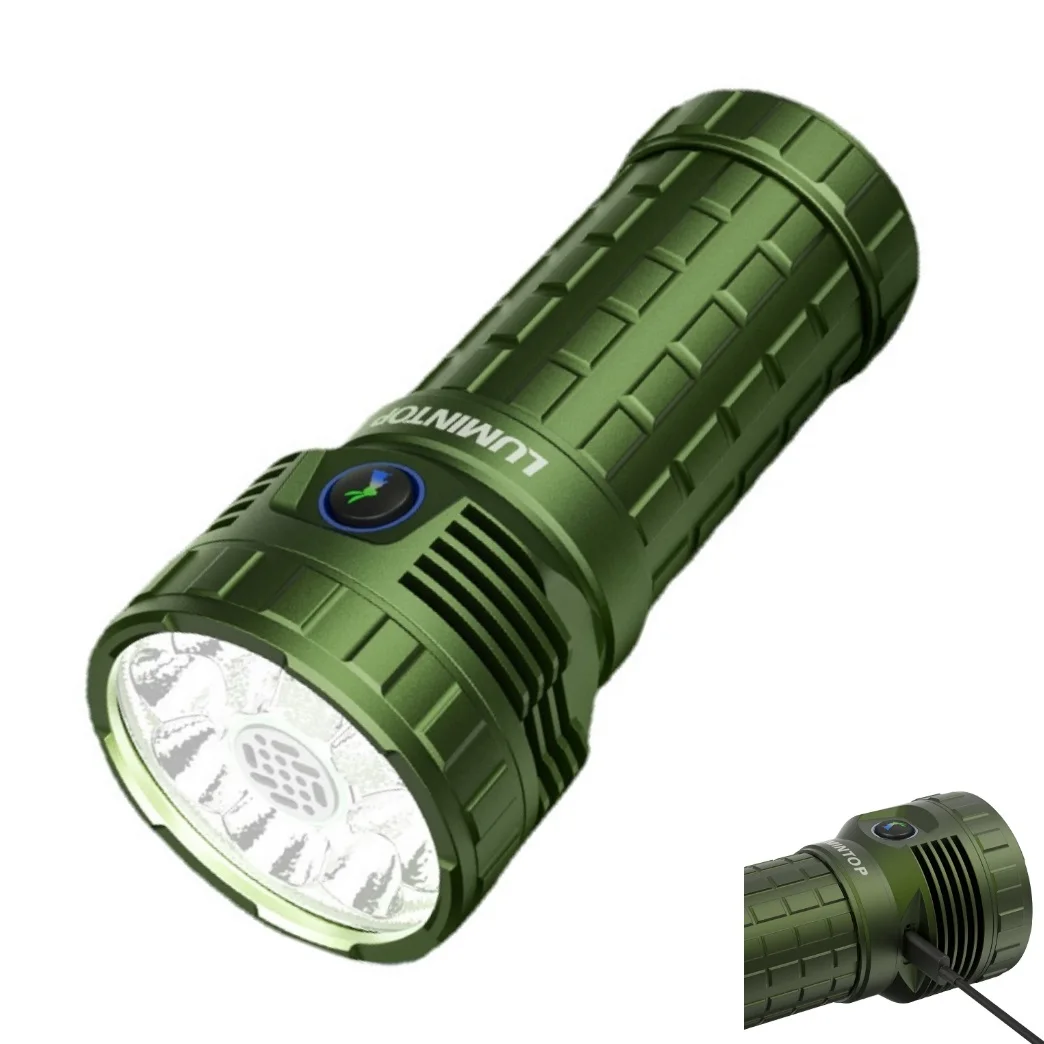 Lumintop Mach 46950 Rechargeable Flashlight TYPE-C 26000LM 520M Powerful Outdoor Searching Light with Battery for Self Defense
