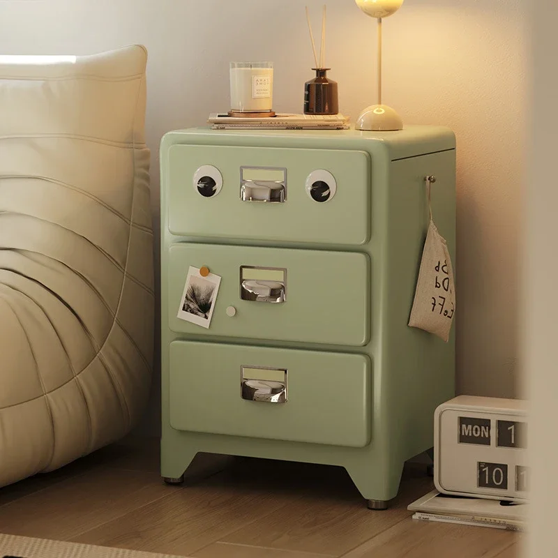 

Retro three drawers bedroom retro bedside table living room sofa side cabinet metal drawer storage cabinet