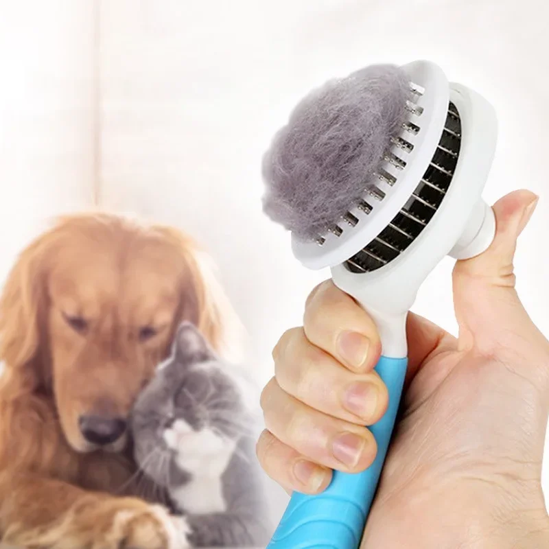 

Pet Cat Dog Comb Brush Pet Grooming Products Hair Remover Brush Toll Automatic Pet Hair Shedding Cleaning Tool Accessories 1Pcs