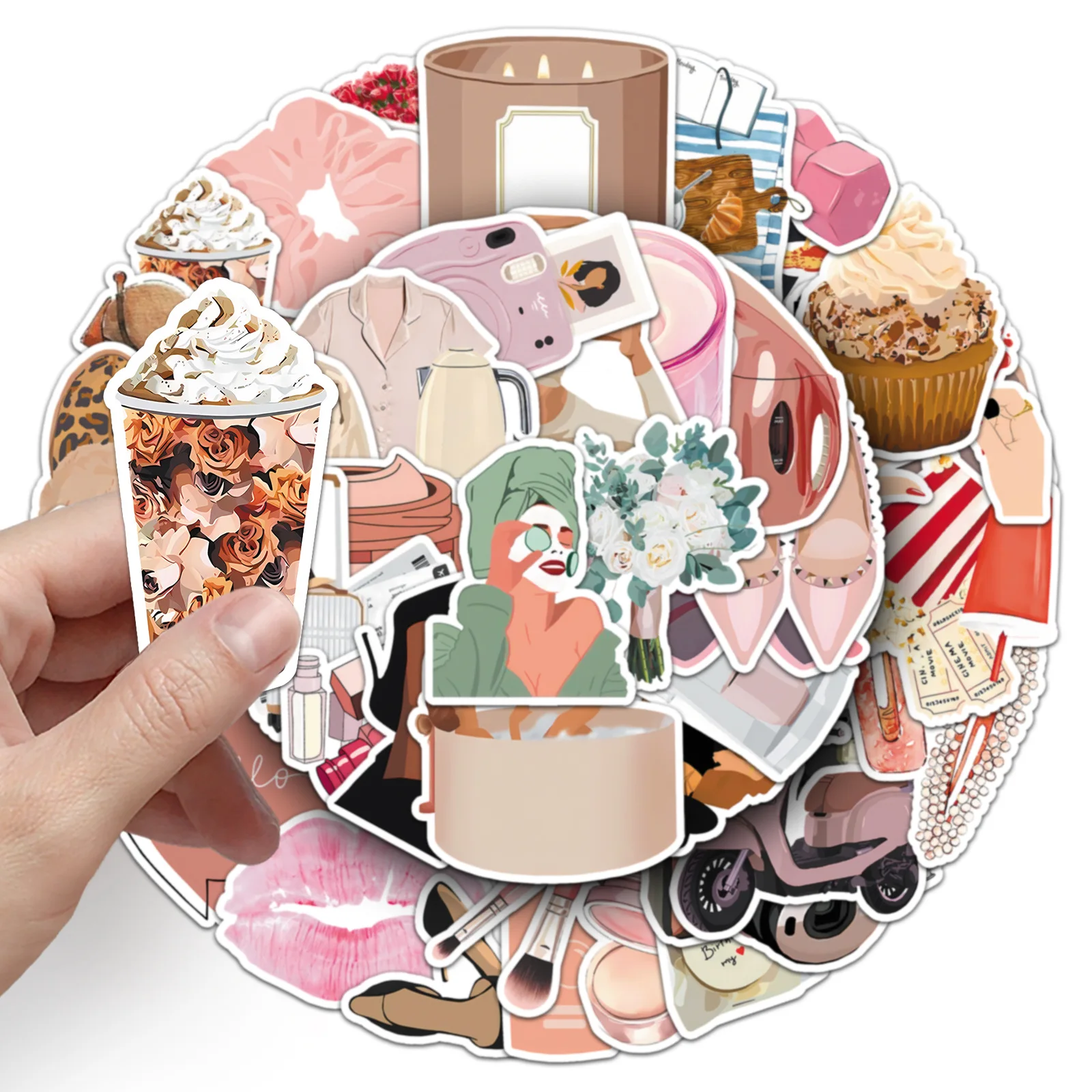 50/100PCS 도시 소녀 스티커 패션 방수 장식 DIY 수하물 전화 기타 스티커