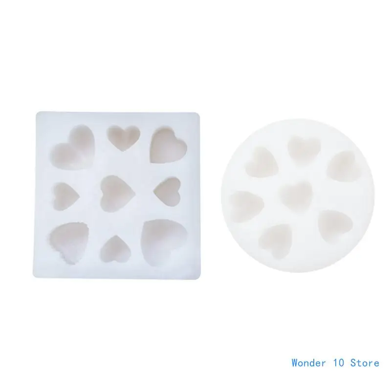 

Heart Shapes Cake Soap Mold DIY Plaster Silicone Making Mold