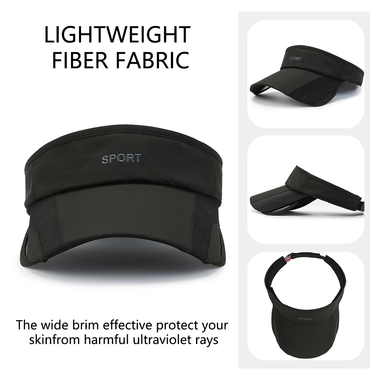 Men Women Adjustable Tennis Caps Sport Headband Classic Sun Sports Visor Hat Running Caps Tennis Beach Hat Outdoor Sports Hat