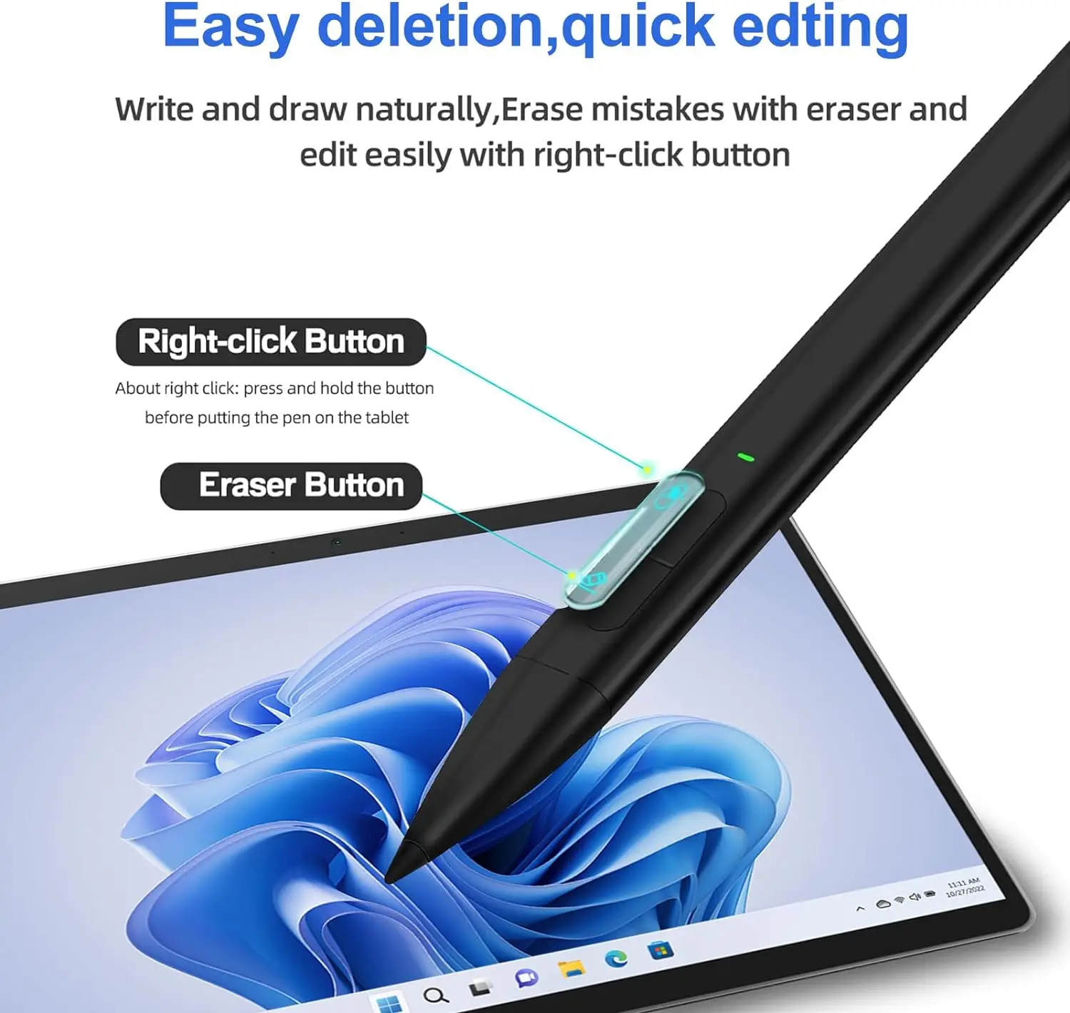 Slim Pen 2 for Microsoft Surface Pro 9/8/7/6/5/4/3/X, Surface Go 3/2/1,Book 3/2/1,Laptop 4/3/2/1,Studio /2/1,USB-C Charge