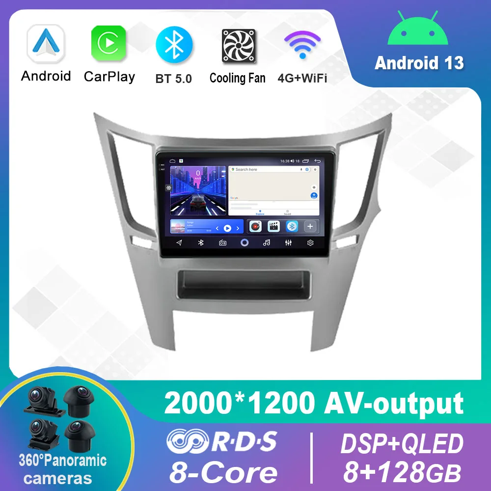 

Автомагнитола на Android 13,0, мультимедийный видеоплеер, навигация, стерео для Subaru Outback 4 Legacy 5 2009-2014 GPS Carplay 4G WiFi