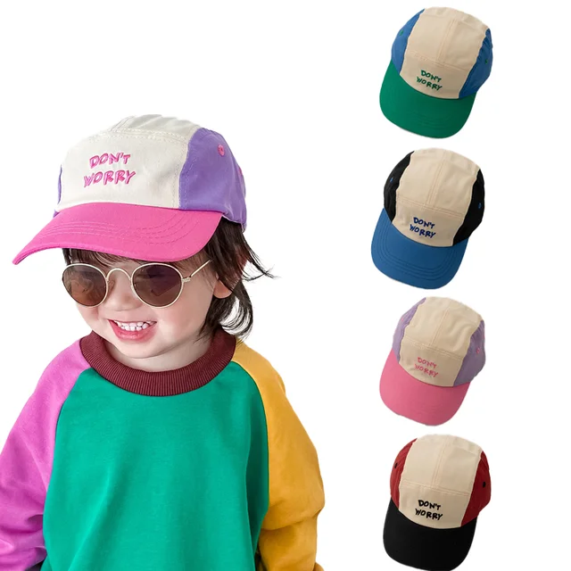 Matching Color 5 Panel Hat for Children Hip Hop Short Visor Fashion Snapback Sun Cap for Kid Golf Sports Trucker Baseball Cap 1
