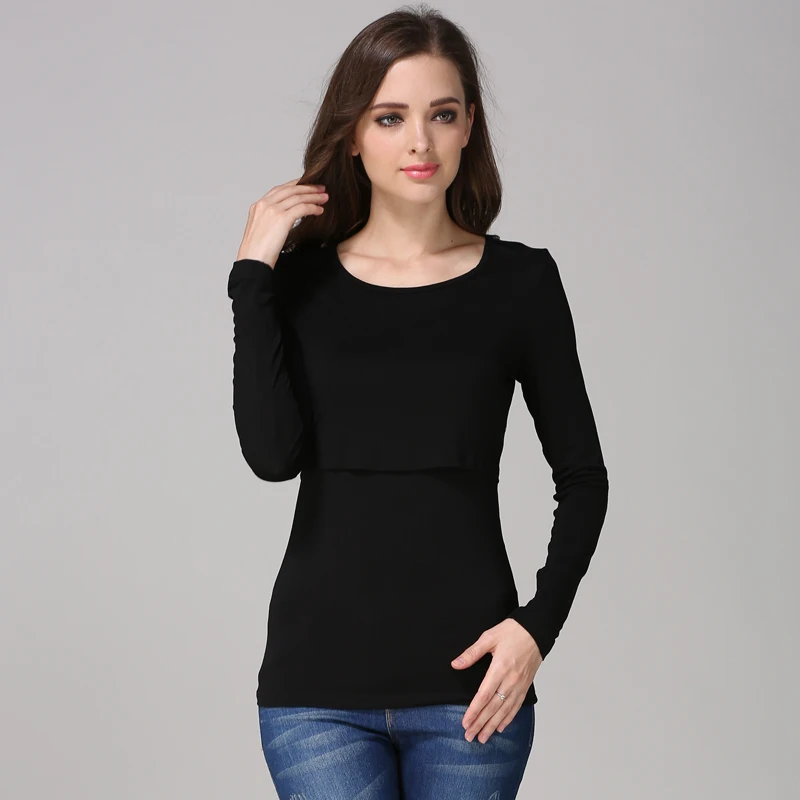 Maternity Clothes Nursing Top Breastfeeding T-shirt Pregnancy Clothing For Pregnant Women Fashion Maternity Tops Free Shipping - 4