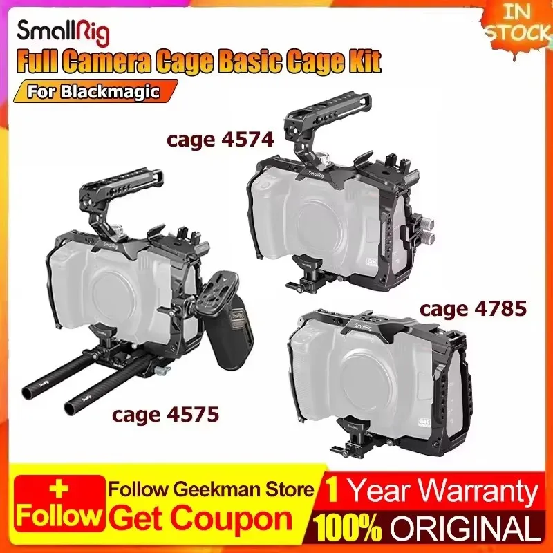 Smallrig Full Camera Cage for Blackmagic Design Cinema 6K Basic Cage Kit Handgrip Holes With Threaded 4785 4574 4575