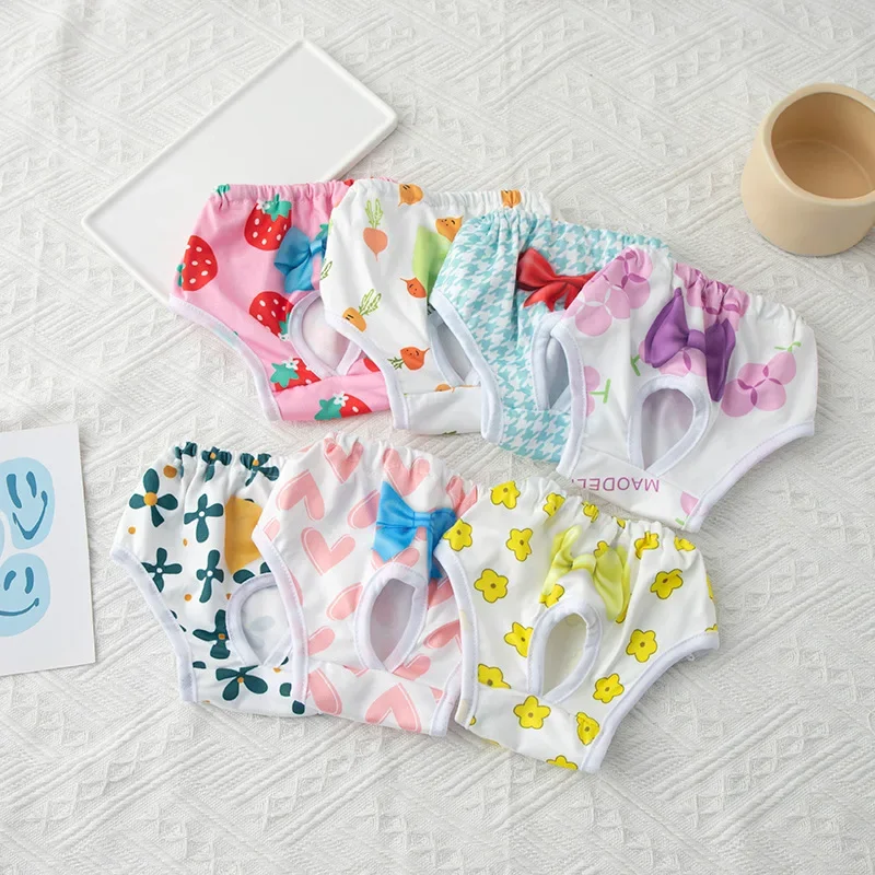 Dog Diapers Pet Diapers Dog Nappies Dog Shorts Dog Washable Physiological Pants Pets Briefs Menstrual Underwear for Small Medium Dogs Period Panties Chihuahua Short Diapers