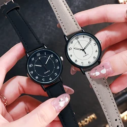 Classic Women's Casual Quartz Leather Band Strap Watch Round Analog  Wrist  Luminous Hands Clock