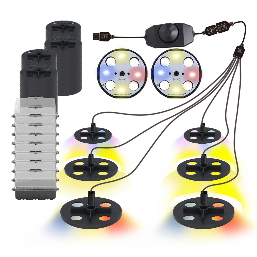 Seedling Starter Nursery Growing Box Plant Propagation Container Tray Kit Full Spectrum LED Growing Light Plastic Pot