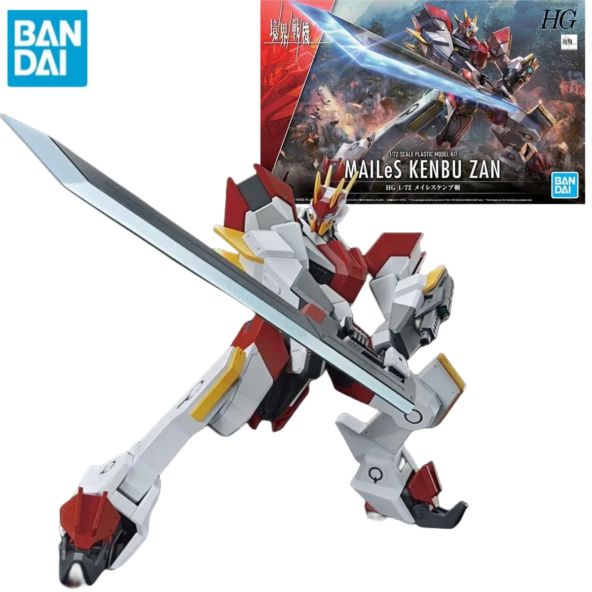 

Bandai AMAIM Warrior Anime Figure HG 1/72 YM-02 MAILeS Kenbu Zan Collection Gunpla Genuine Action Figure Toys for Children